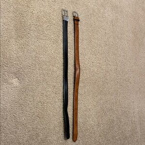 Boy’s Leather Dress Belts - Black and Brown